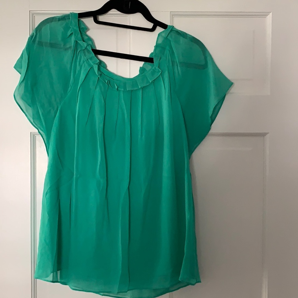 Green Silk Banana Republic top
